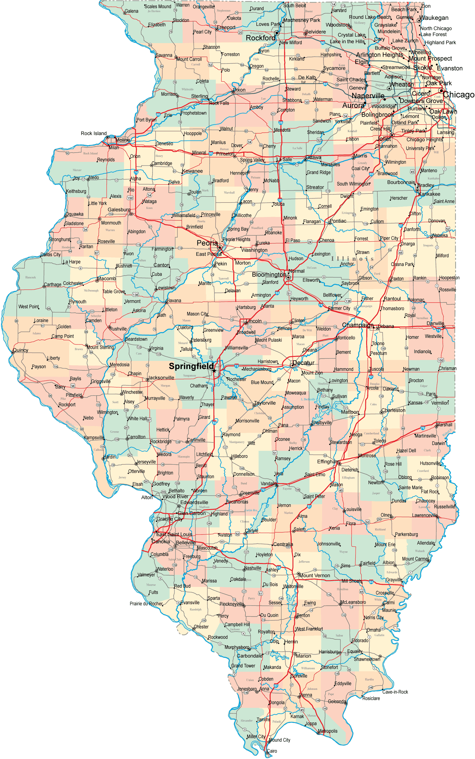 illinois itineraire carte