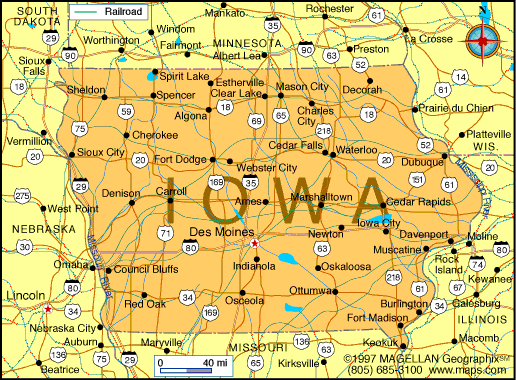 iowa etat carte