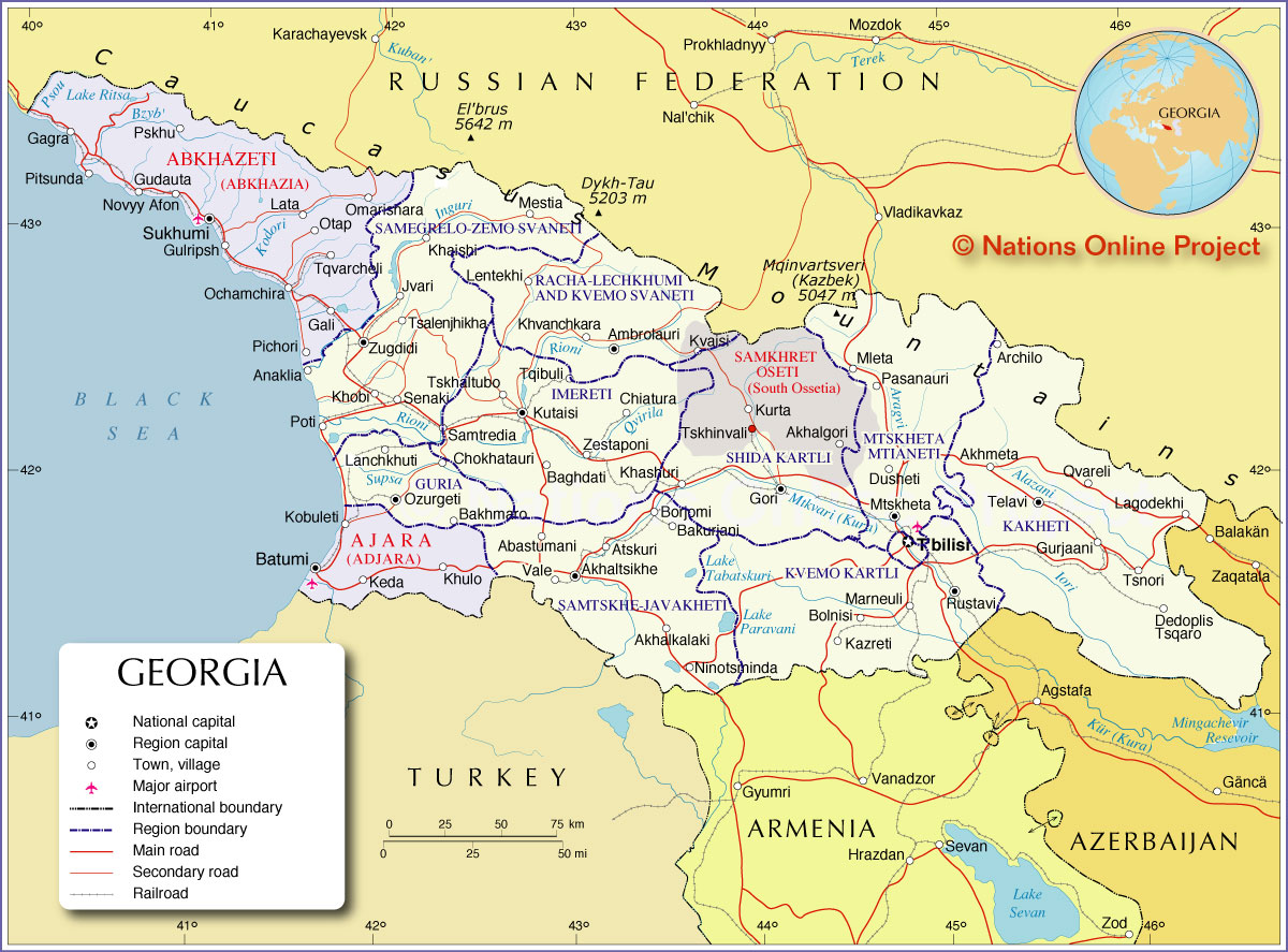 Abkhazie carte georgie