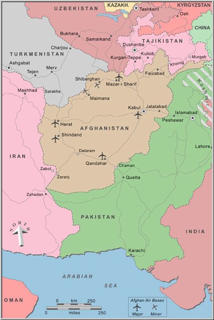 afghanistan politique carte