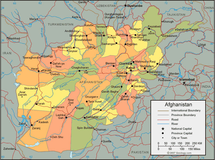 carte du afghanistan