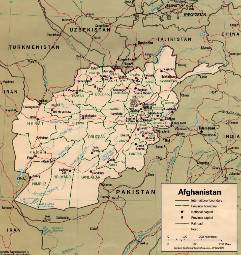 politique carte du afghanistan