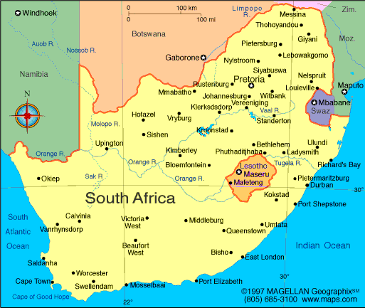 cartes du sud afrique