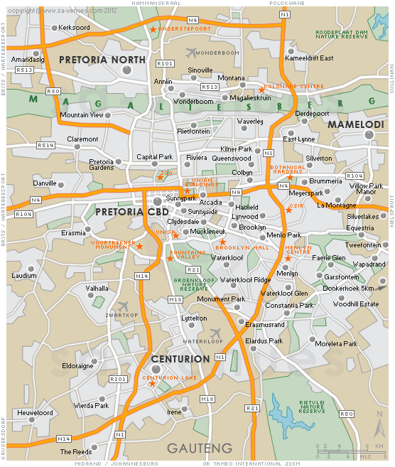 Pretoria centre ville plan