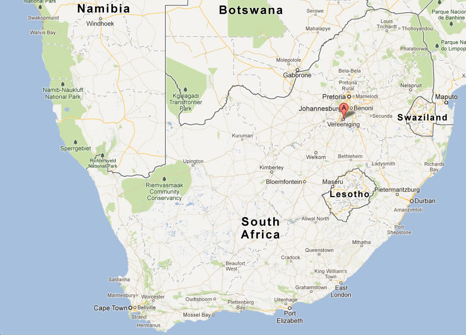 plan de Vereeniging sud afrique