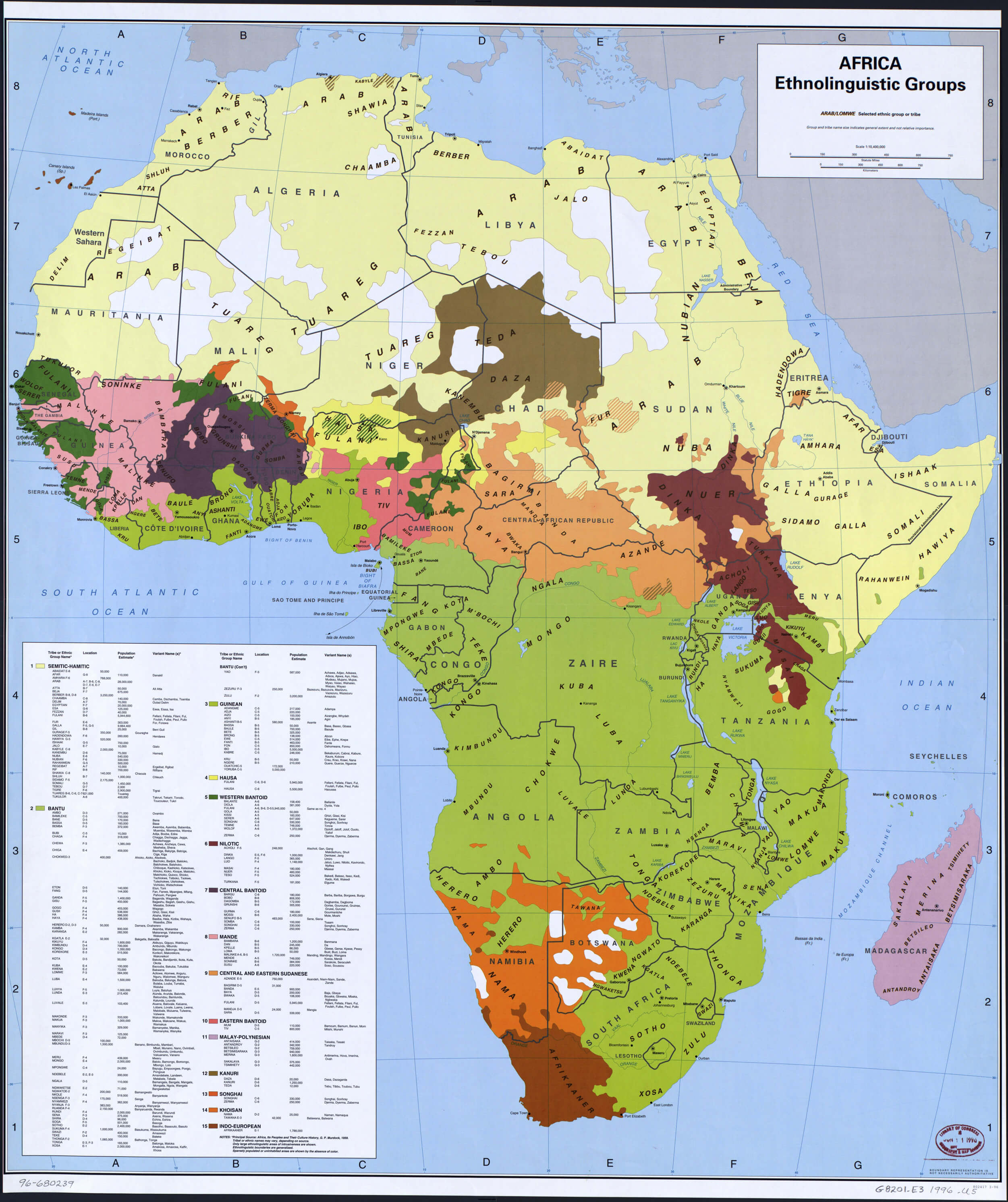 afrique ethnies carte