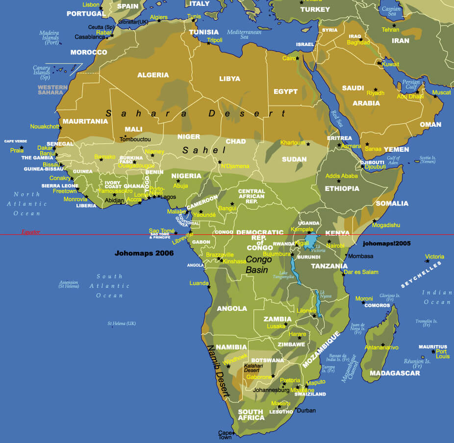 carte du afrique