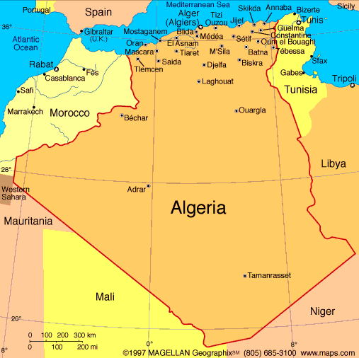 villes carte du algerie