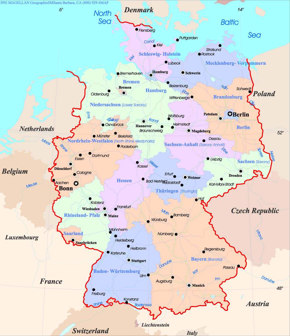 allemagne provinces carte