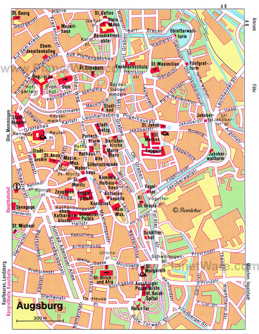 augsburg centre ville plan