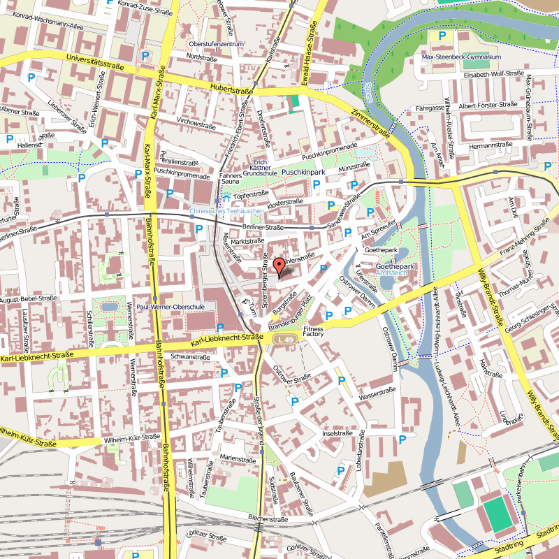 Cottbus itineraire plan