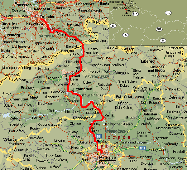 Dresden prague itineraire plan