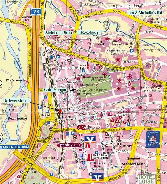 Erlangen itineraire plan