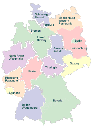 etat carte du allemagne