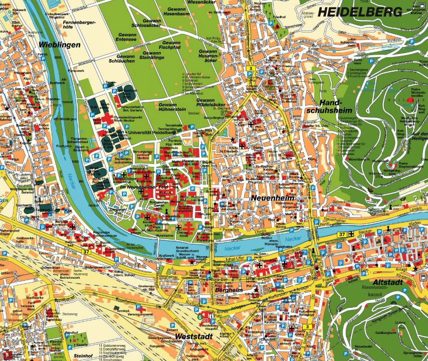 Heidelberg Lageplan Stadtplan Heidelberg JGGJCL