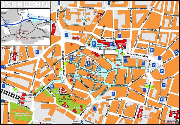 Iserlohn touristique plan