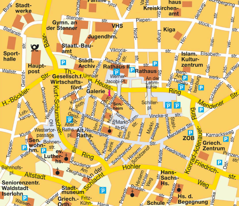 Iserlohn centre ville plan