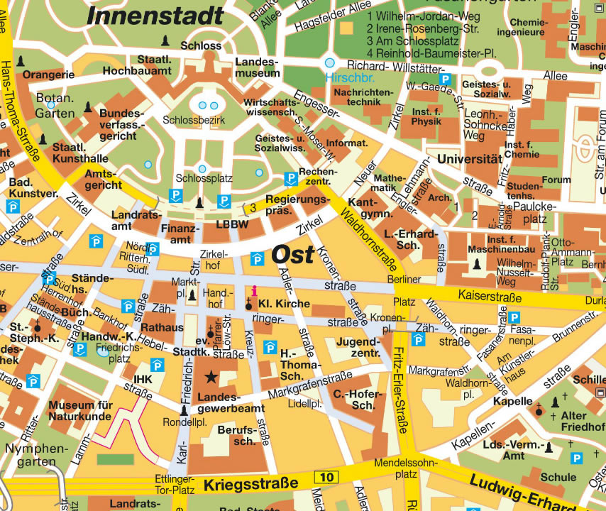 Karlsruhe ville centre plan