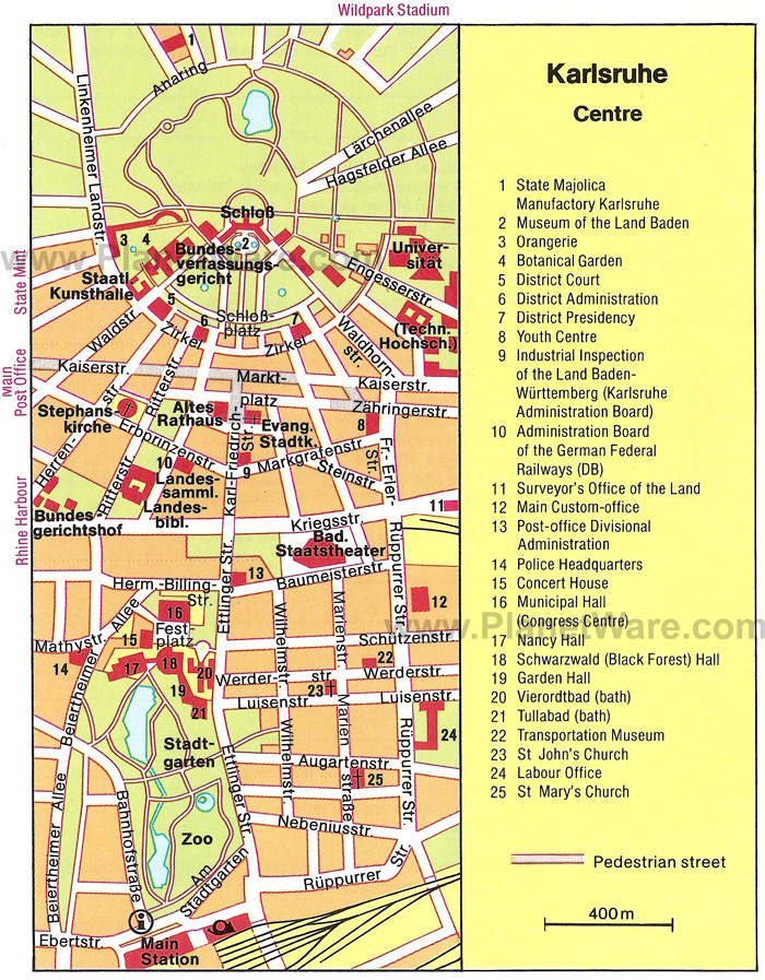 karlsruhe centre ville plan