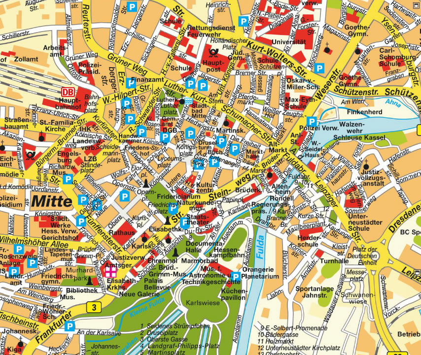 Kassel ville centre plan