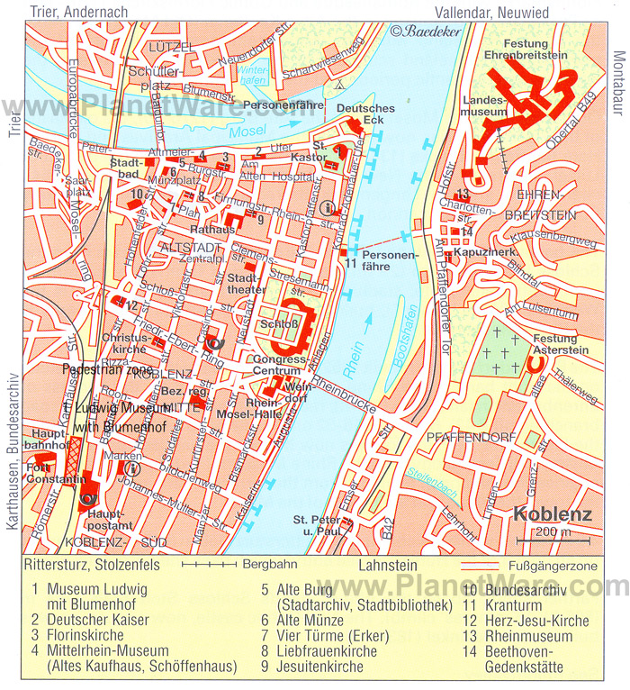 koblenz centre ville plan