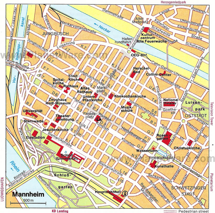 mannheim centre ville plan