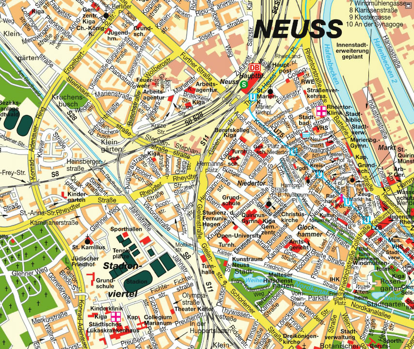 Neuss ville centre plan