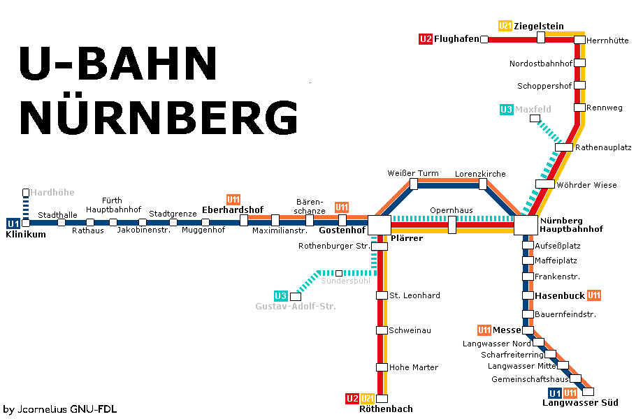 Nürnberg U Bahn plan