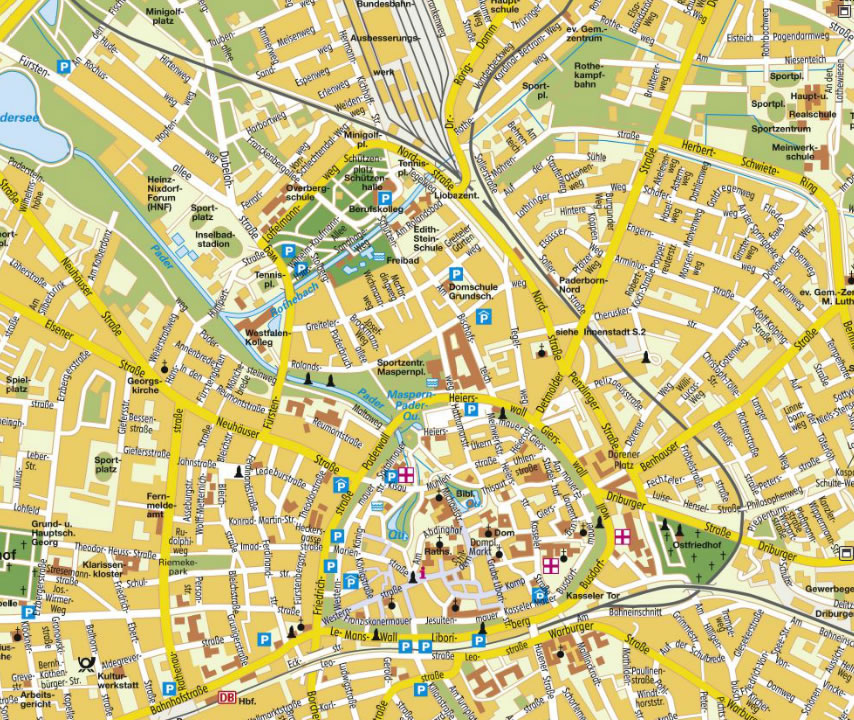 Paderborn ville centre plan