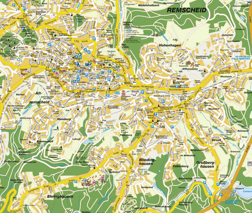 Remscheid ville centre plan