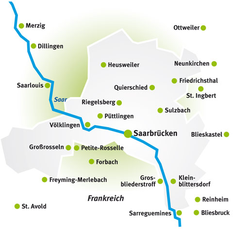 Saarbrucken itineraire plan