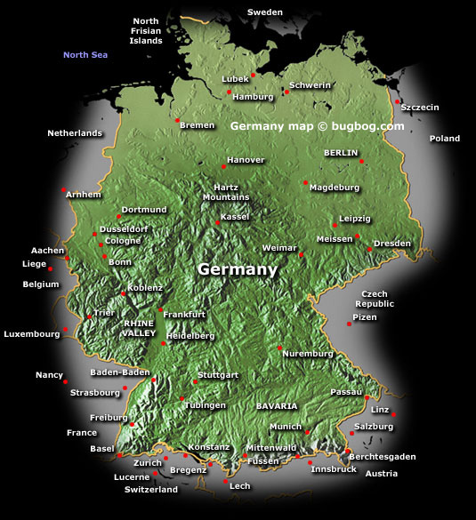 satellite carte du allemagne