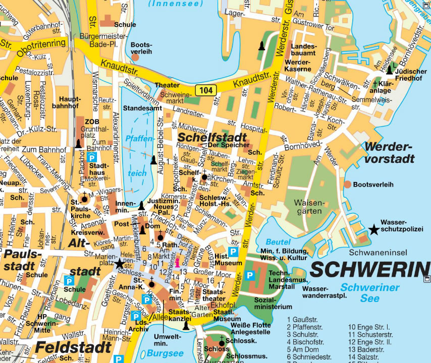 Schwerin ville centre plan