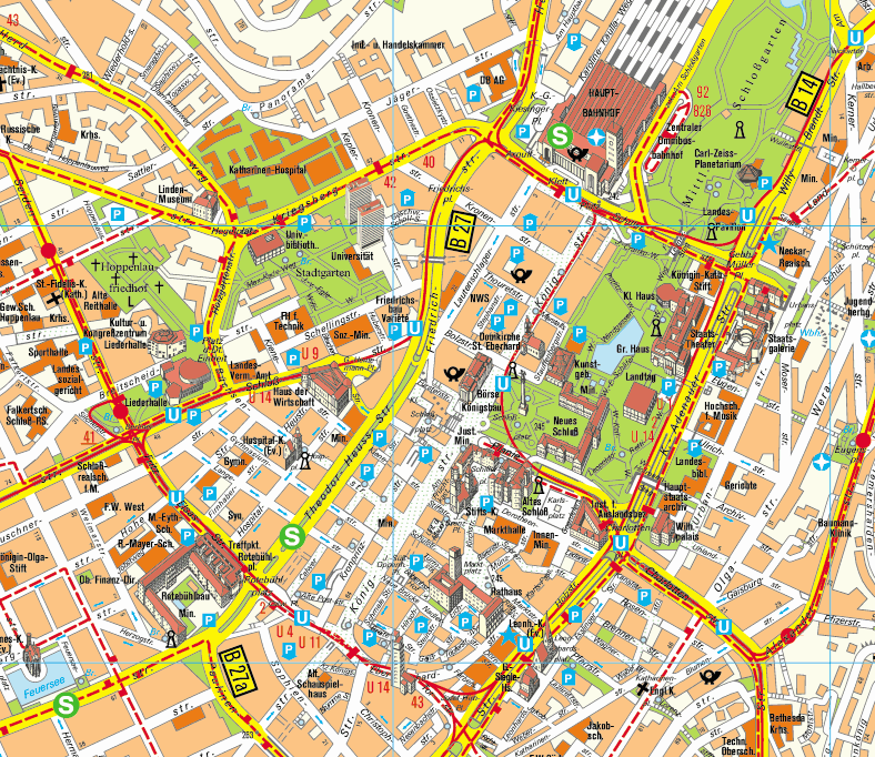 Stuttgart touristique plan