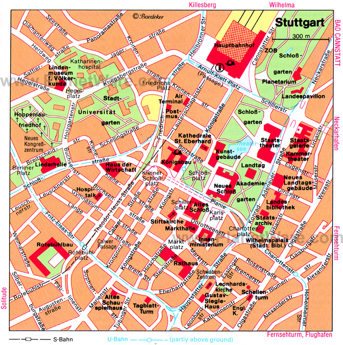 Stuttgart centre ville plan