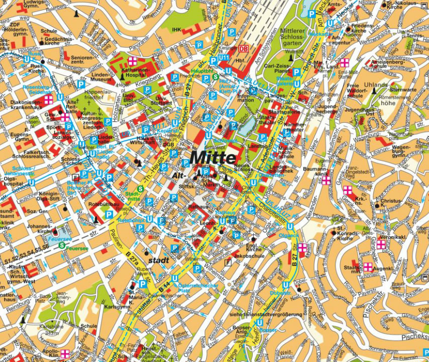 Stuttgart ville centre plan
