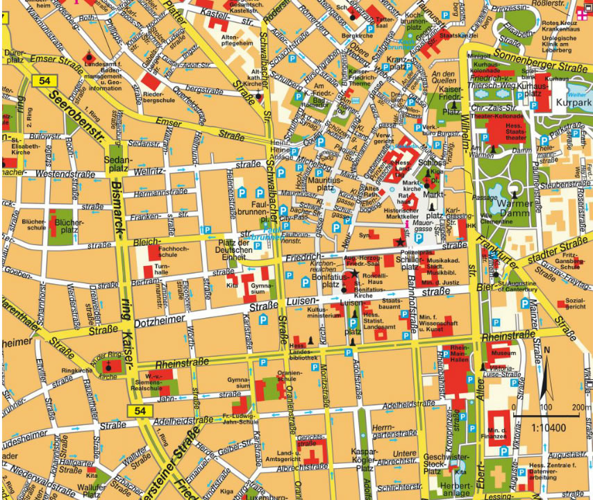 Wiesbaden ville centre plan