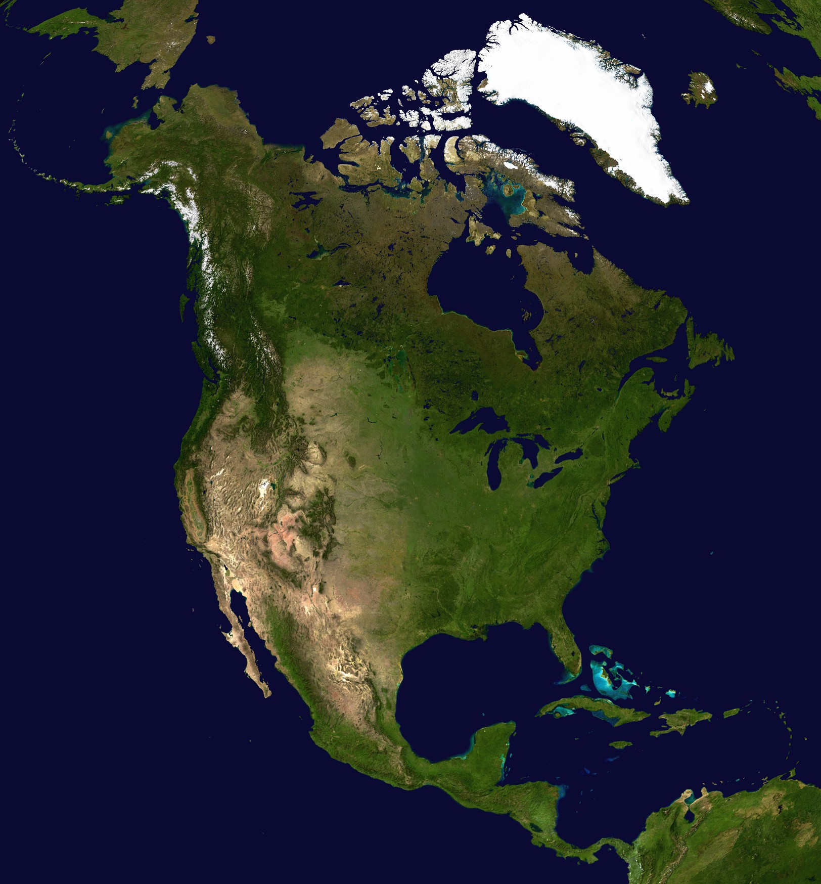amerique du nord satellite image