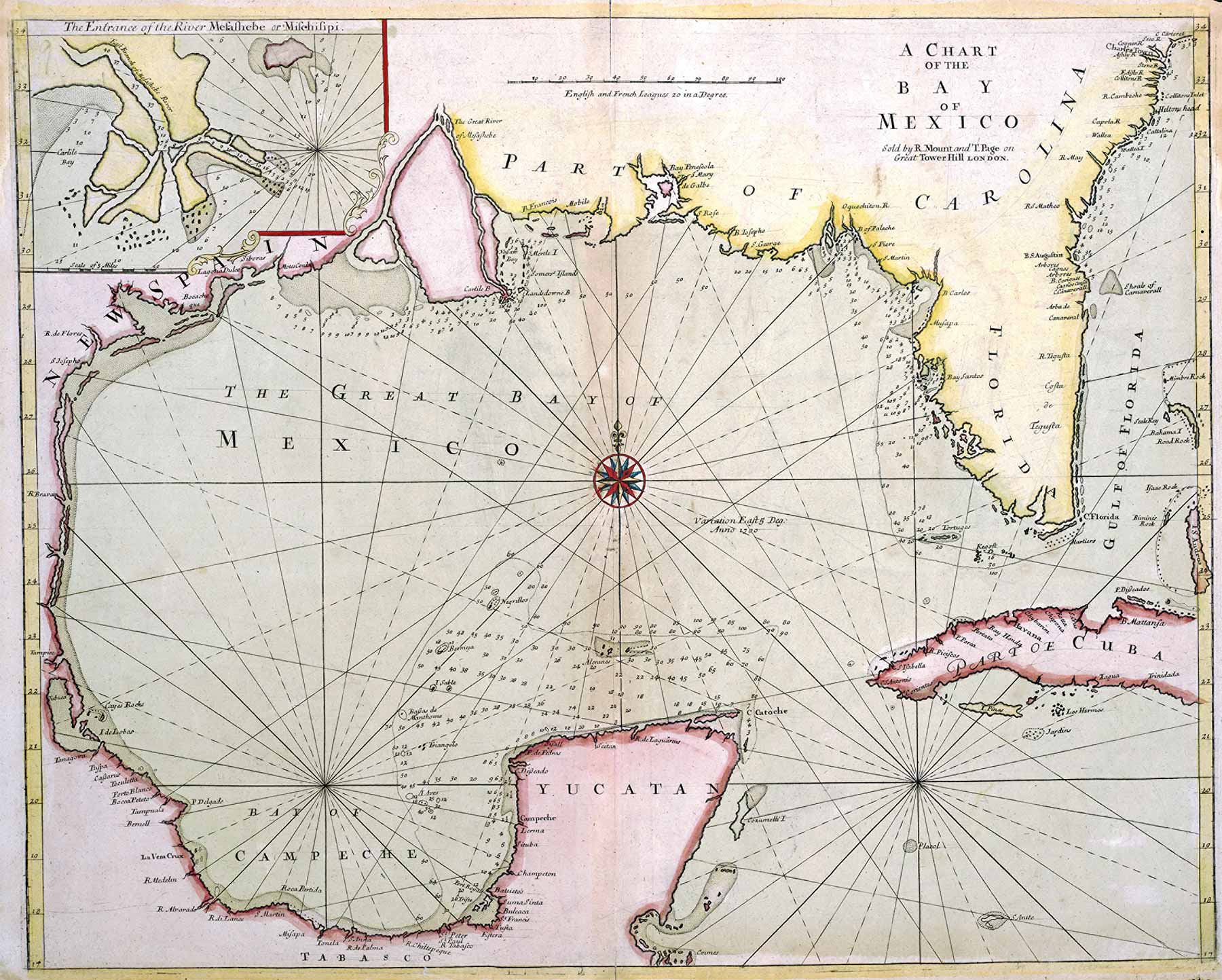 Ancienne Carte du Golfe du Mexique