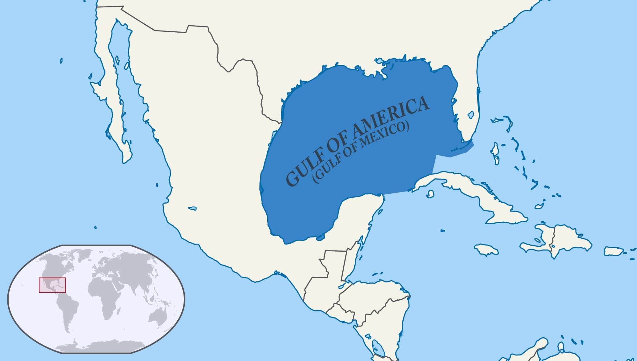 Carte de localisation du Golfe d'Amérique avec régions