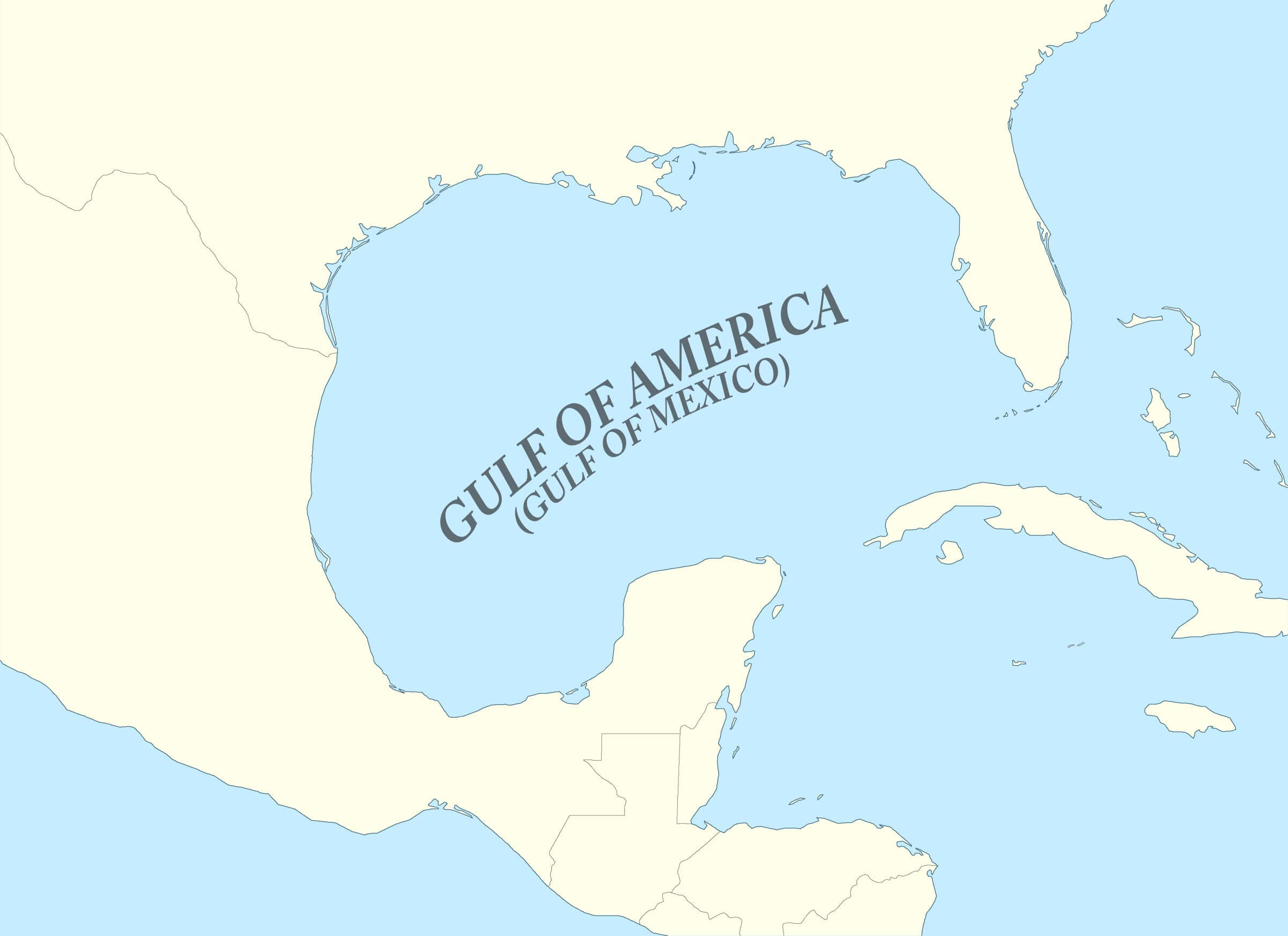 Carte muette du Golfe d'Amérique Mexique