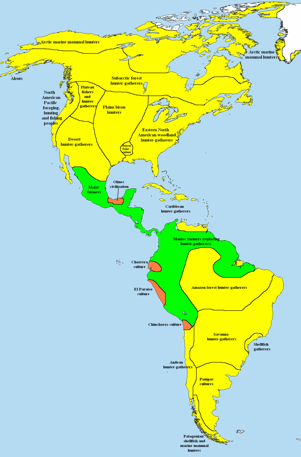 Carte ameriques 1000 av JC