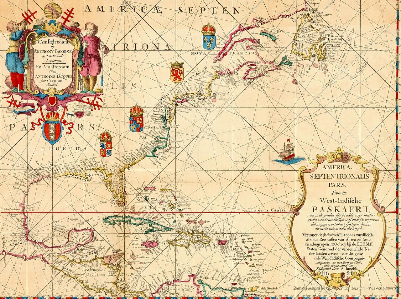 Carte historique ancienne Amerique du Nord