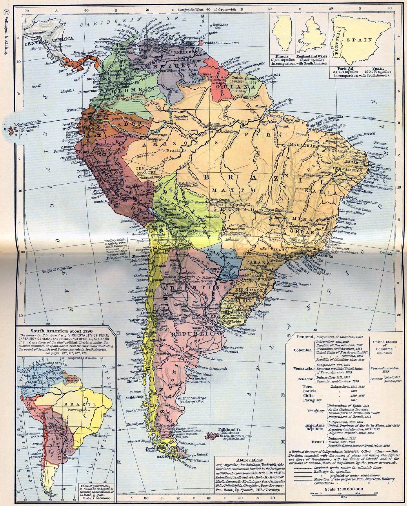 amerique du sud carte 1790 1911