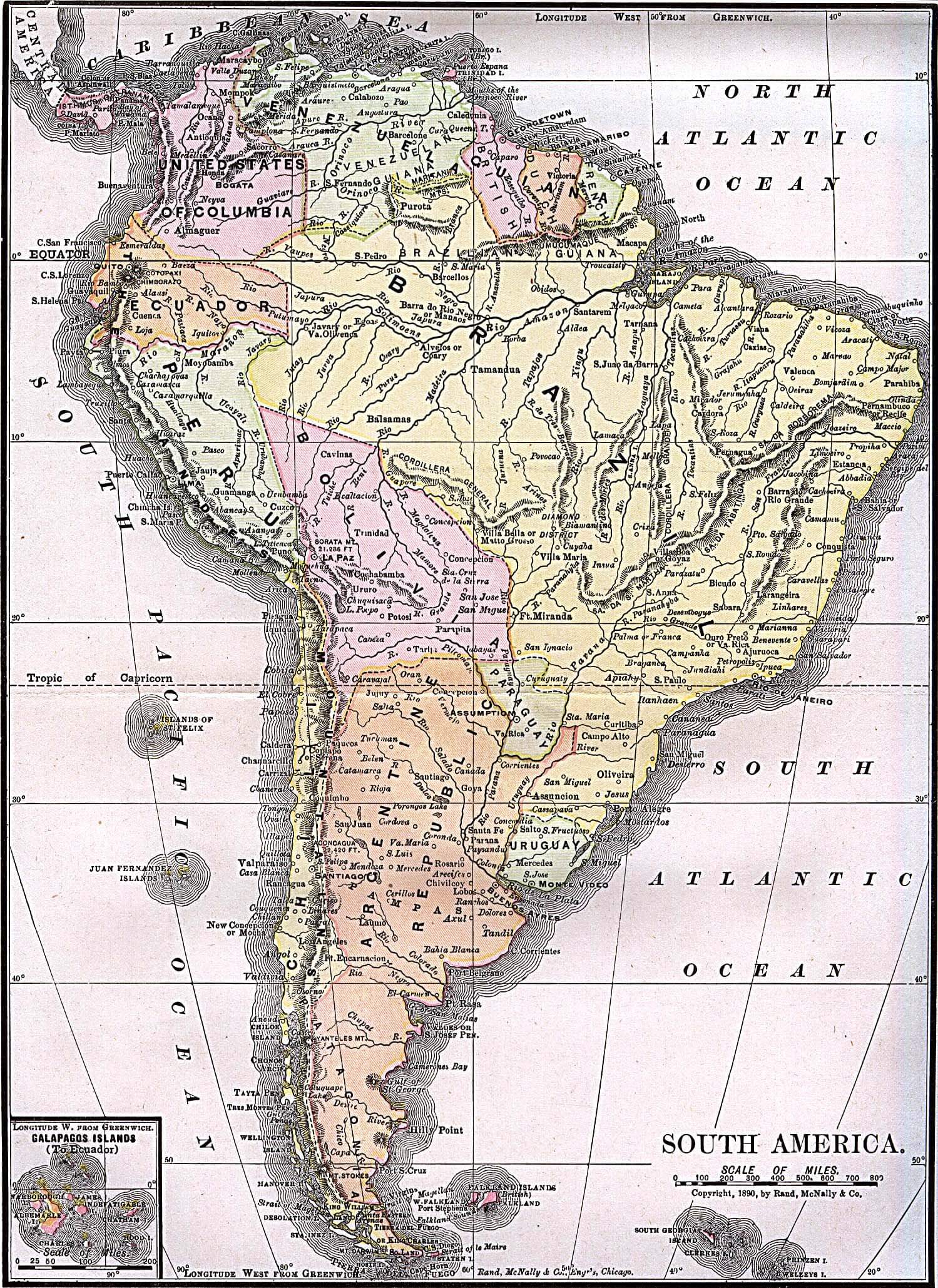 amerique du sud carte 1892