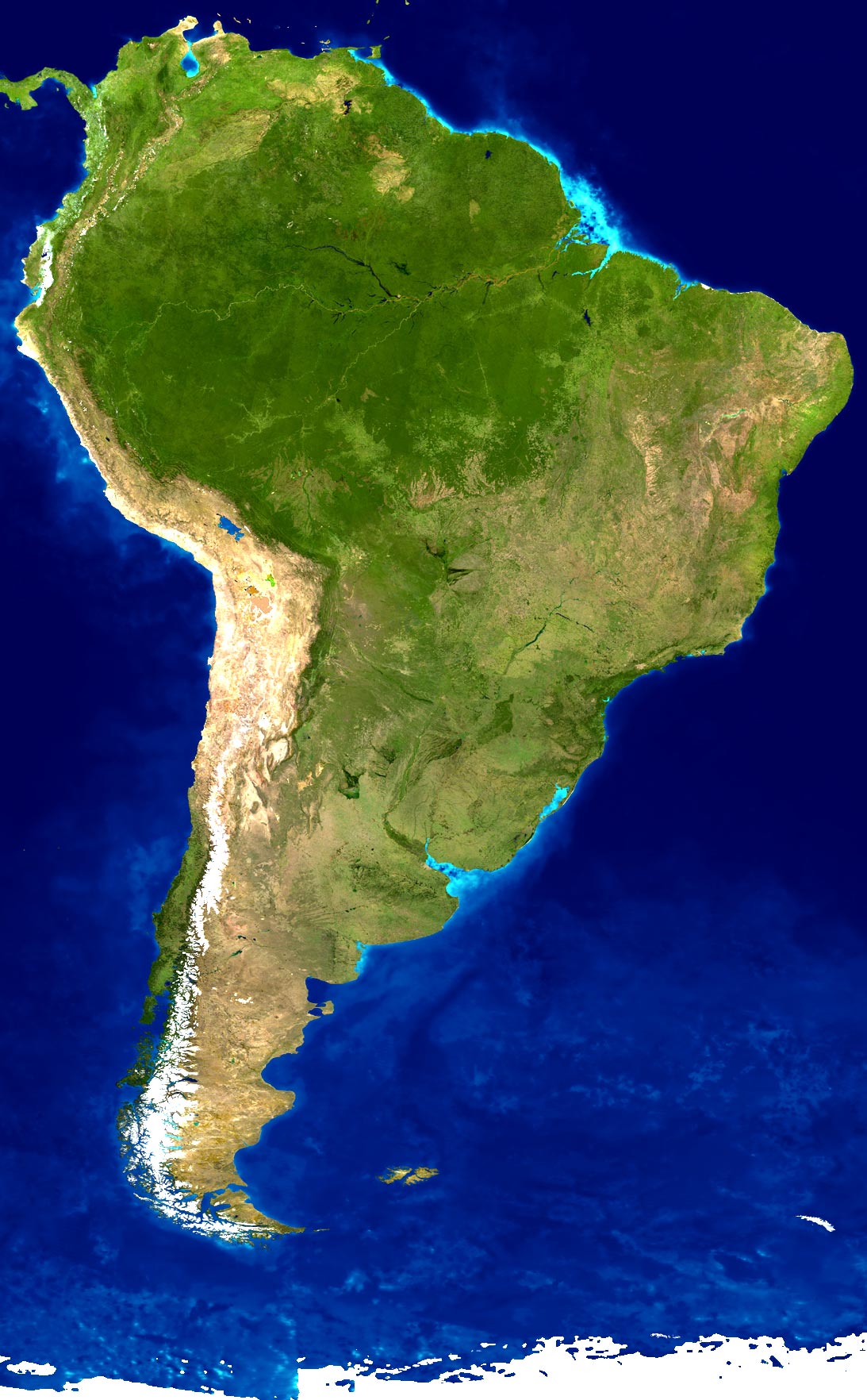 amerique du sud satellite image