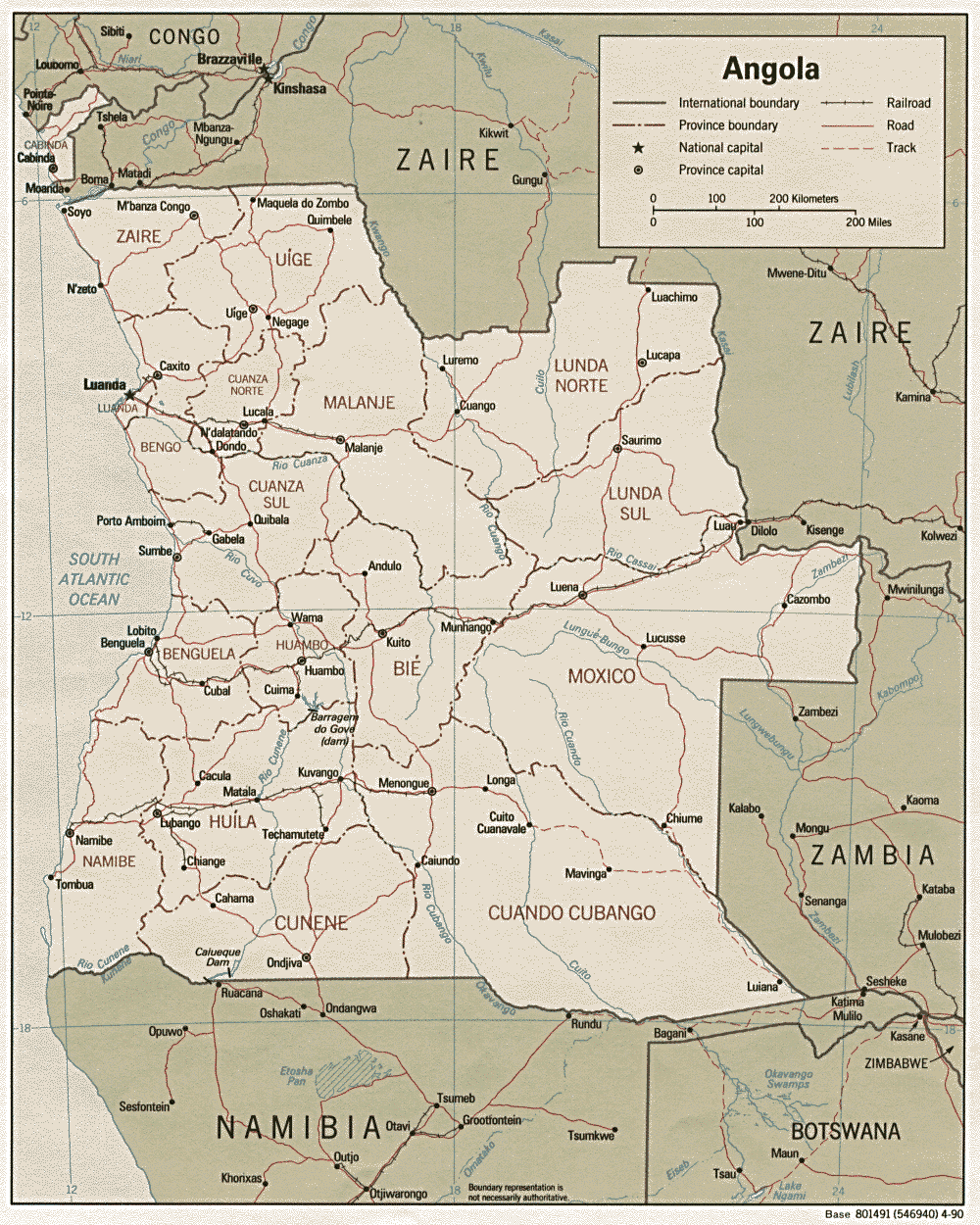 angola itineraire carte