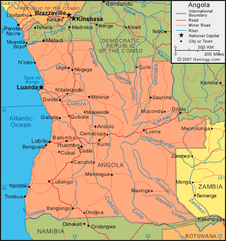 carte du Angola