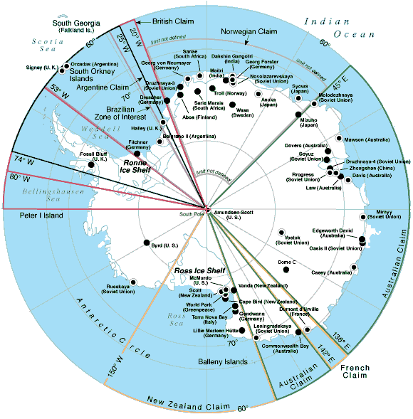 antarctic recherche gares carte