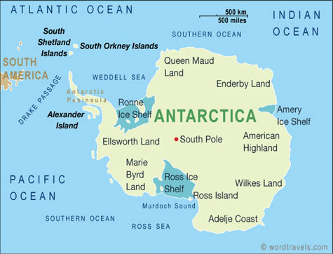 politique carte du Antarctique